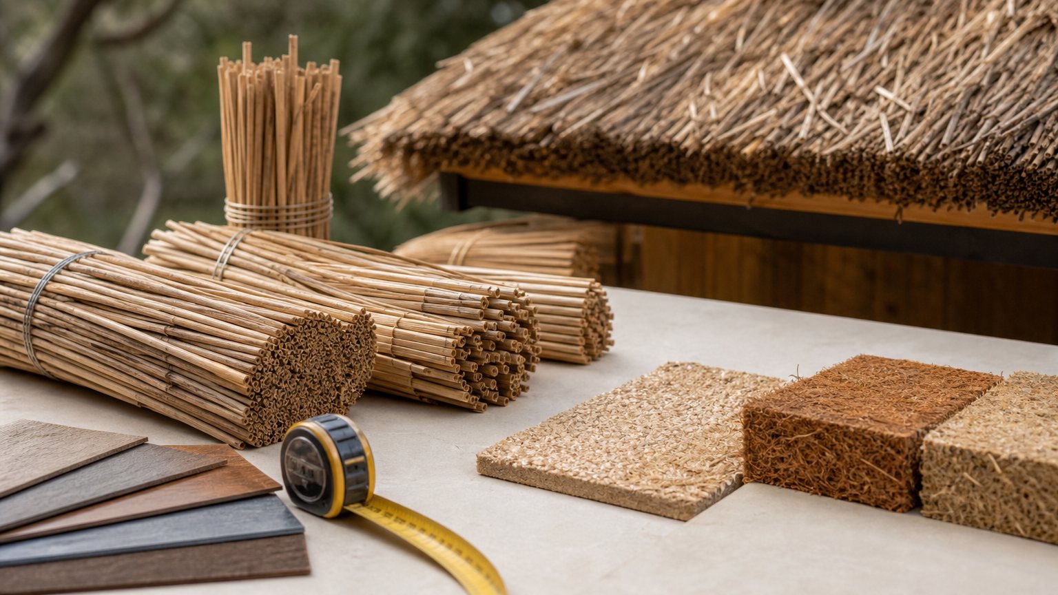 Water reed samples and thatching materials for the knowledge base